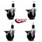 Service Caster 4'' Phenolic Swivel 1-1/2'' Expanding Stem Caster Set with Brake, 4PK SCC-EX20S414-PHS-PLB-112-4 - alternate 3